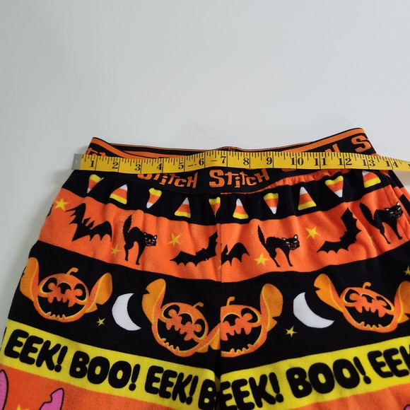 Disney Stitch Halloween Pajama Pants Orange Black size Small - Picture 6 of 7
